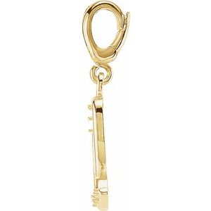 14K Yellow Gold Accented Script Initial A Charm/Pendant Mounting – image 2