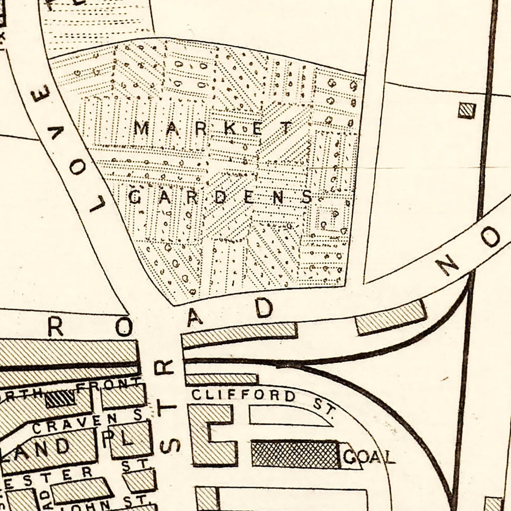 Vintage Map of Southampton, United Kingdom 1851