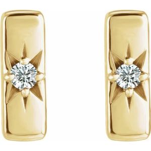 14K Yellow Gold .07 CTW Lab-Grown Diamond Bar Earrings – image 2