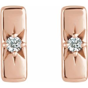 14K Rose Gold .07 CTW Lab-Grown Diamond Bar Earrings – image 2