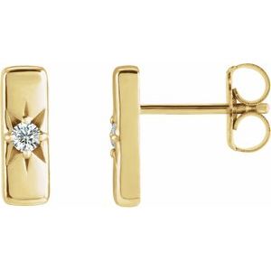 14K Yellow Gold .07 CTW Lab-Grown Diamond Bar Earrings