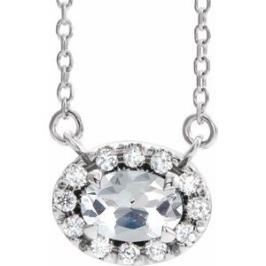 Sterling Silver 5x3.5 mm Oval 1/3 CTW Natural Diamond 16" Necklace