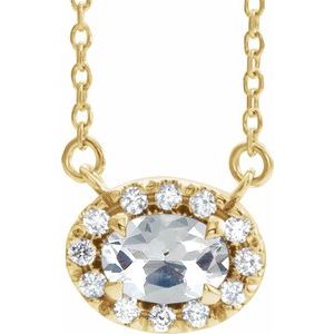 14K Yellow Gold 5x3.5 mm Oval 1/3 CTW Natural Diamond 16" Necklace