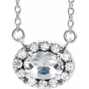 Platinum 7.35x5.3 mm Oval 9/10 CTW Natural Diamond 18" Necklace