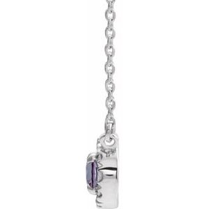 Sterling Silver 7x5 mm Lab-Grown Alexandrite & 1/6 CTW Natural Diamond 16" Necklace