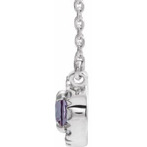 Sterling Silver 5x3 mm Lab-Grown Alexandrite & .05 CTW Natural Diamond 18" Necklace
