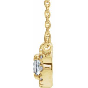 14K Yellow Gold 5x3.5 mm Oval 1/3 CTW Natural Diamond 16" Necklace