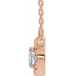 14K Rose Gold 5x3 mm Oval 1/3 CTW Natural Diamond 18" Necklace