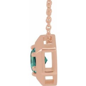 14K Rose Gold Lab-Grown Alexandrite Geometric 16-18" Necklace
