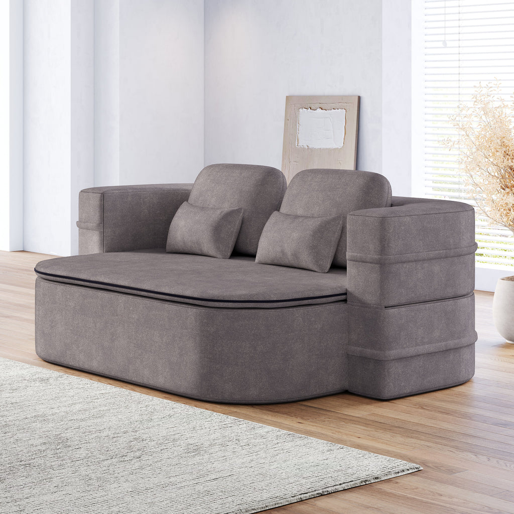 75''2-in-1 Foldable Sofa,Convertible Sleeper Foam Sofa Bed with Multi Functional Blanket, Chenille Floor folding sofa bed,  Floor Sofa Lounge Sofa for Living Room Bedroom Lounge Studio