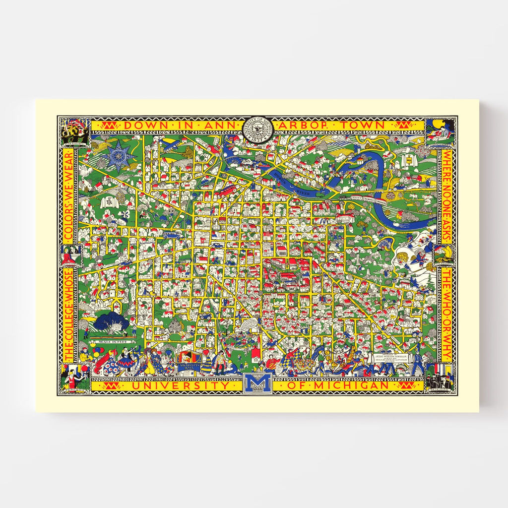 Vintage Map of University of Michigan 1926