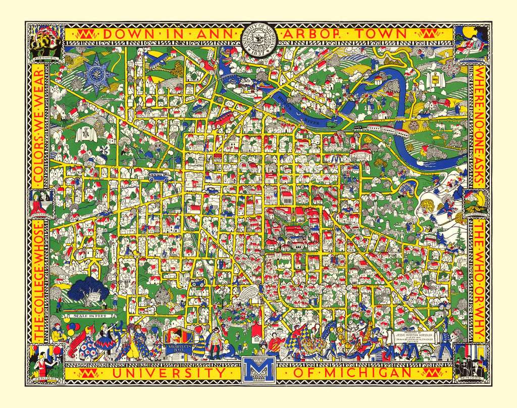 Vintage Map of University of Michigan 1926