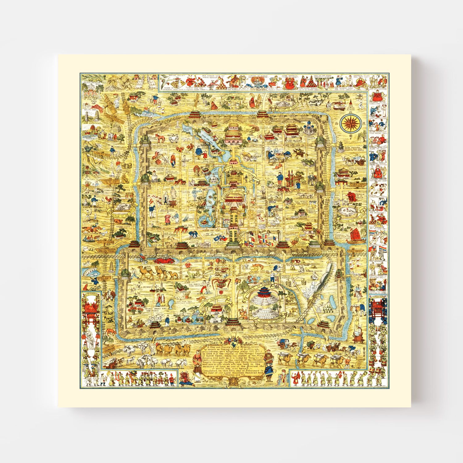 Vintage Map of Beijing, China 1936