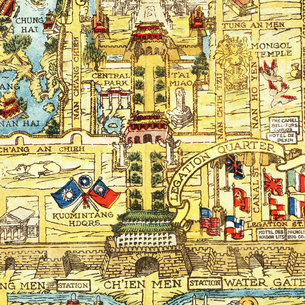 Vintage Map of Beijing, China 1936