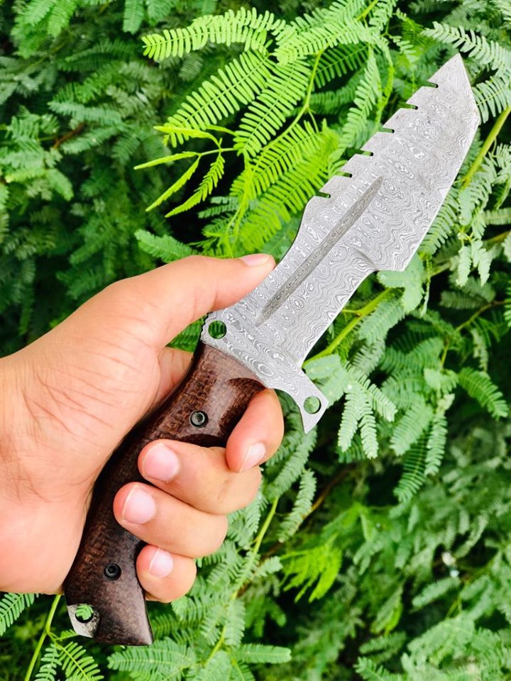 Custom Handmade Damascus Tracker knife