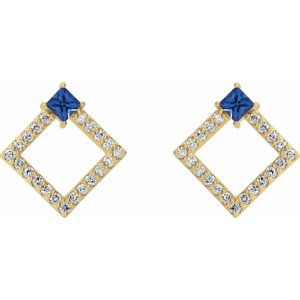 14K Yellow Gold Natural Tanzanite & 1/3 CTW Natural Diamond Earrings – image 2