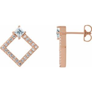 14K Rose Gold 5/8 CTW Natural Diamond Earrings