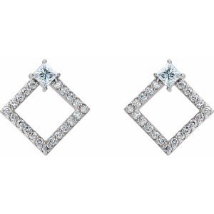 Platinum 5/8 CTW Natural Diamond Earrings – image 2