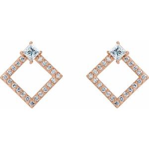 14K Rose Gold 5/8 CTW Natural Diamond Earrings – image 2