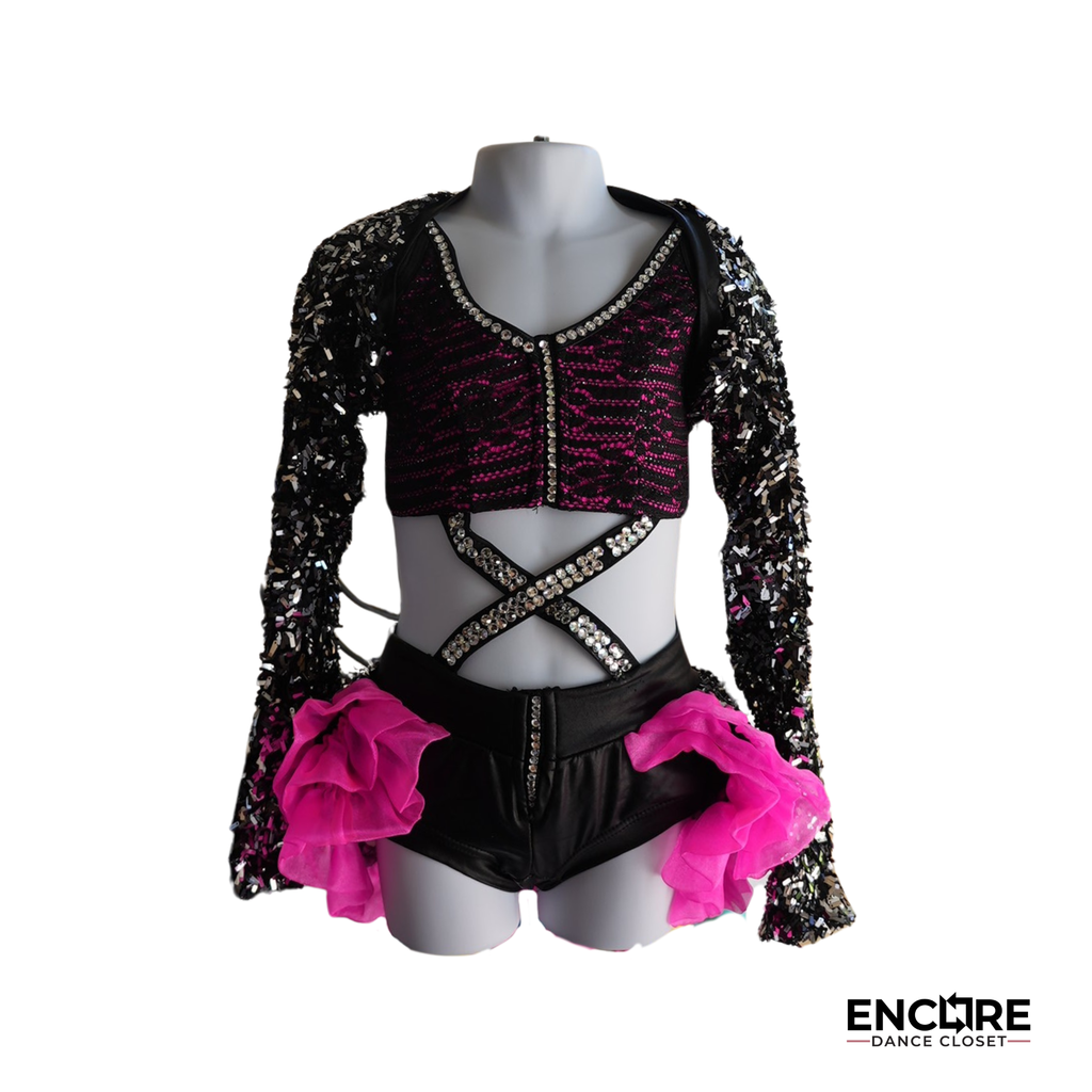 Black & Hot Pink Lace Flair