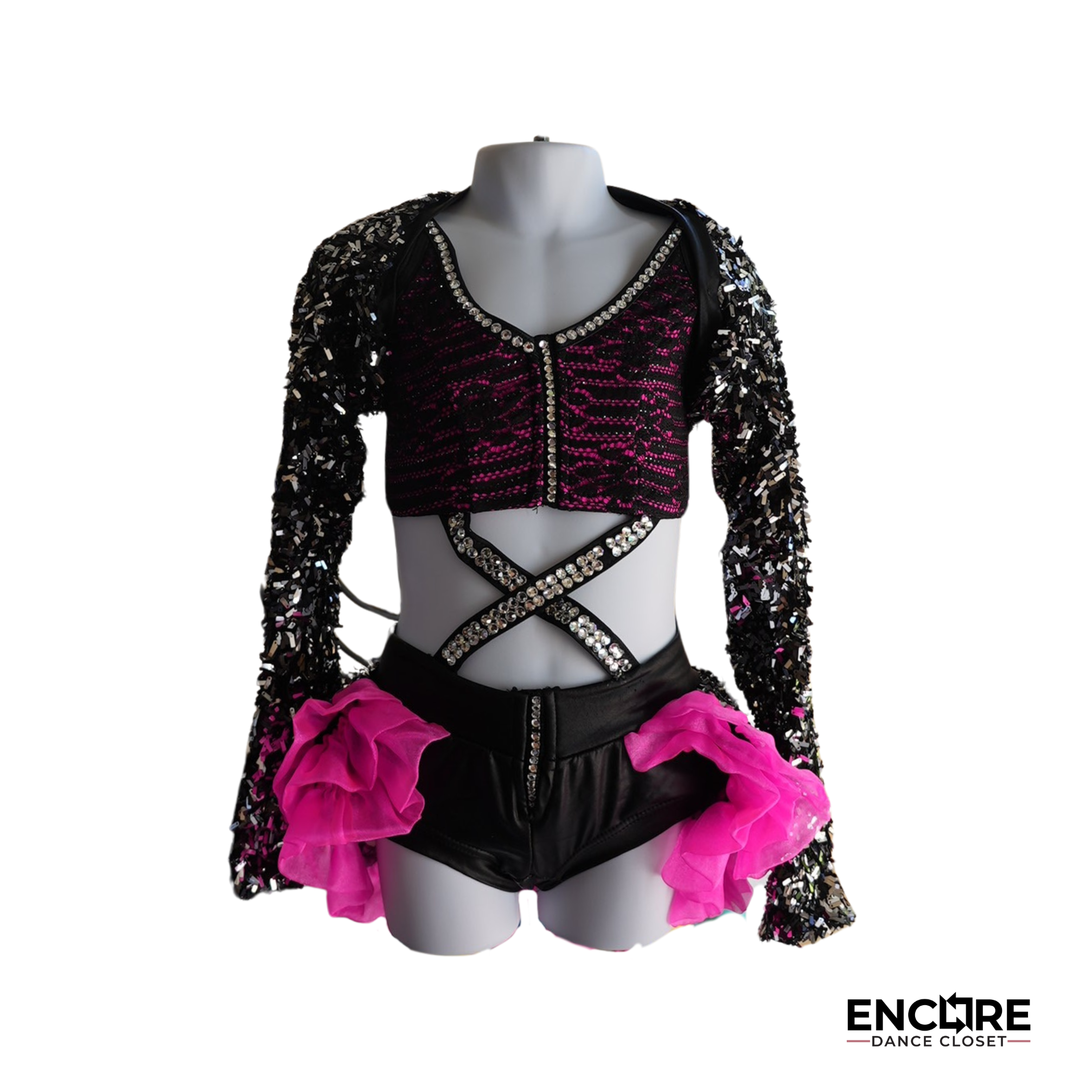 Black & Hot Pink Lace Flair
