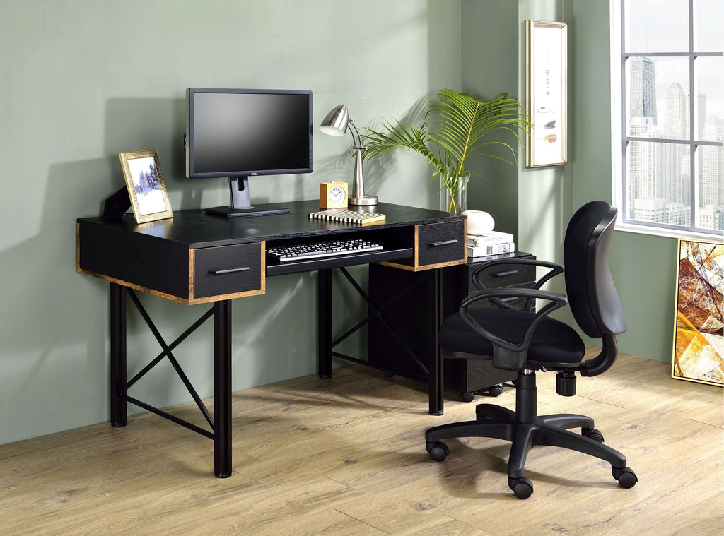 Settea Black Finish Computer Desk