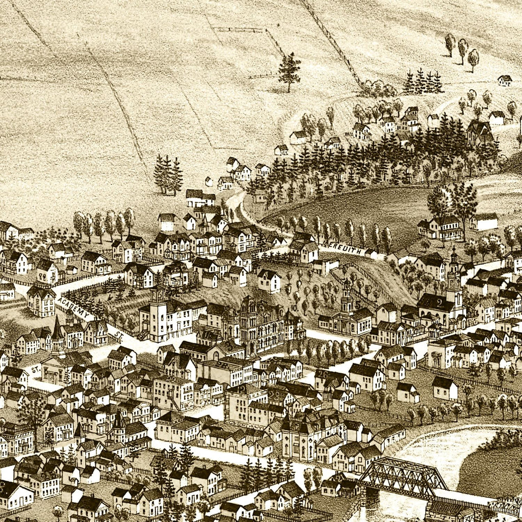 Vintage Map of Delhi, New York 1887
