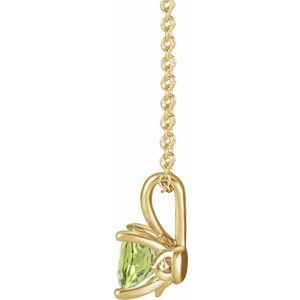 14K Yellow Gold 5 mm Natural Peridot 16-18" Necklace