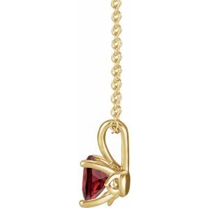 14K Yellow Gold 5 mm Natural Mozambique Garnet 16-18" Necklace