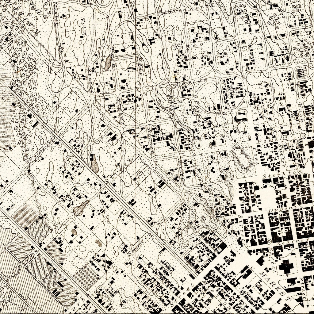 Vintage Map of San Francisco, California 1857