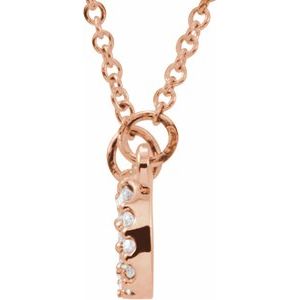 14K Rose Gold 1/8 CTW Natural Diamond Geometric 16" Necklace