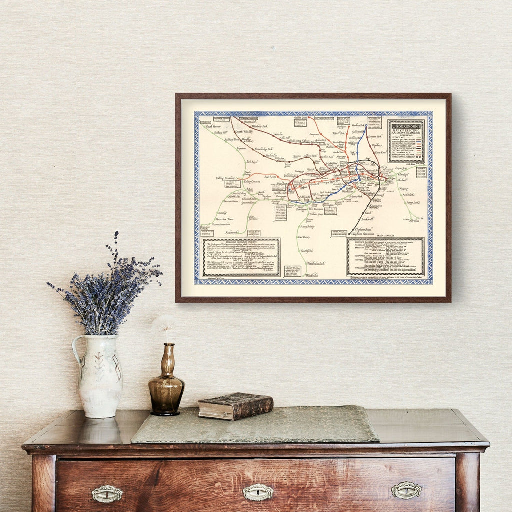 Vintage Subway Map of London 1921