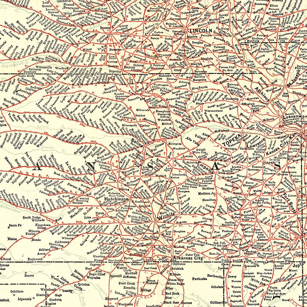 Vintage ABC Pathfinder Railway Guide Map 1902