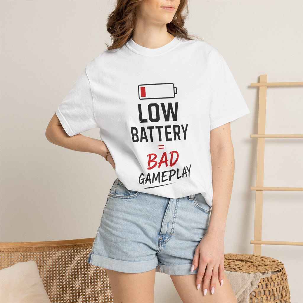 Low Battery Bad Gameplay T-Shirt - Funny Gamer Tee