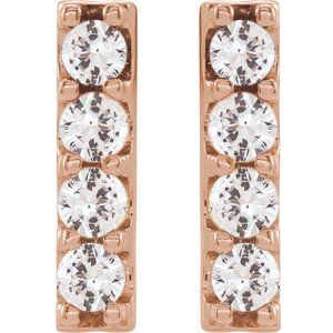 14K Rose Gold 1/2 CTW Lab-Grown Diamond Bar Earrings – image 2