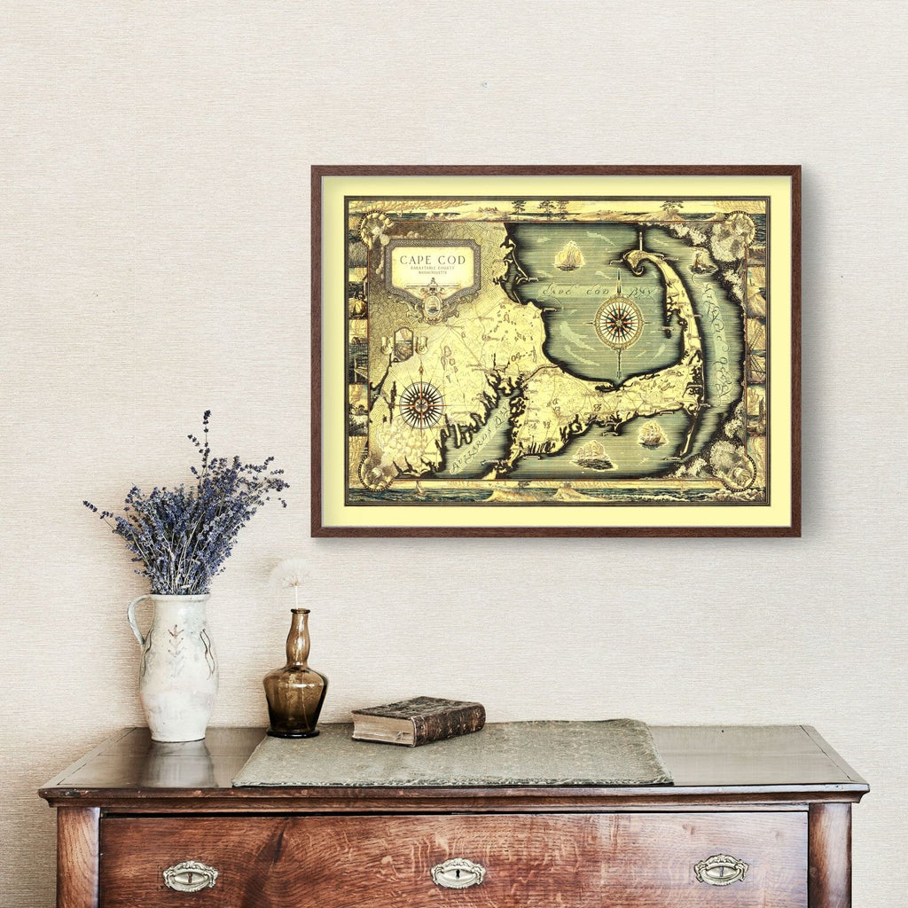 Vintage Map of Cape Cod, MA 1931