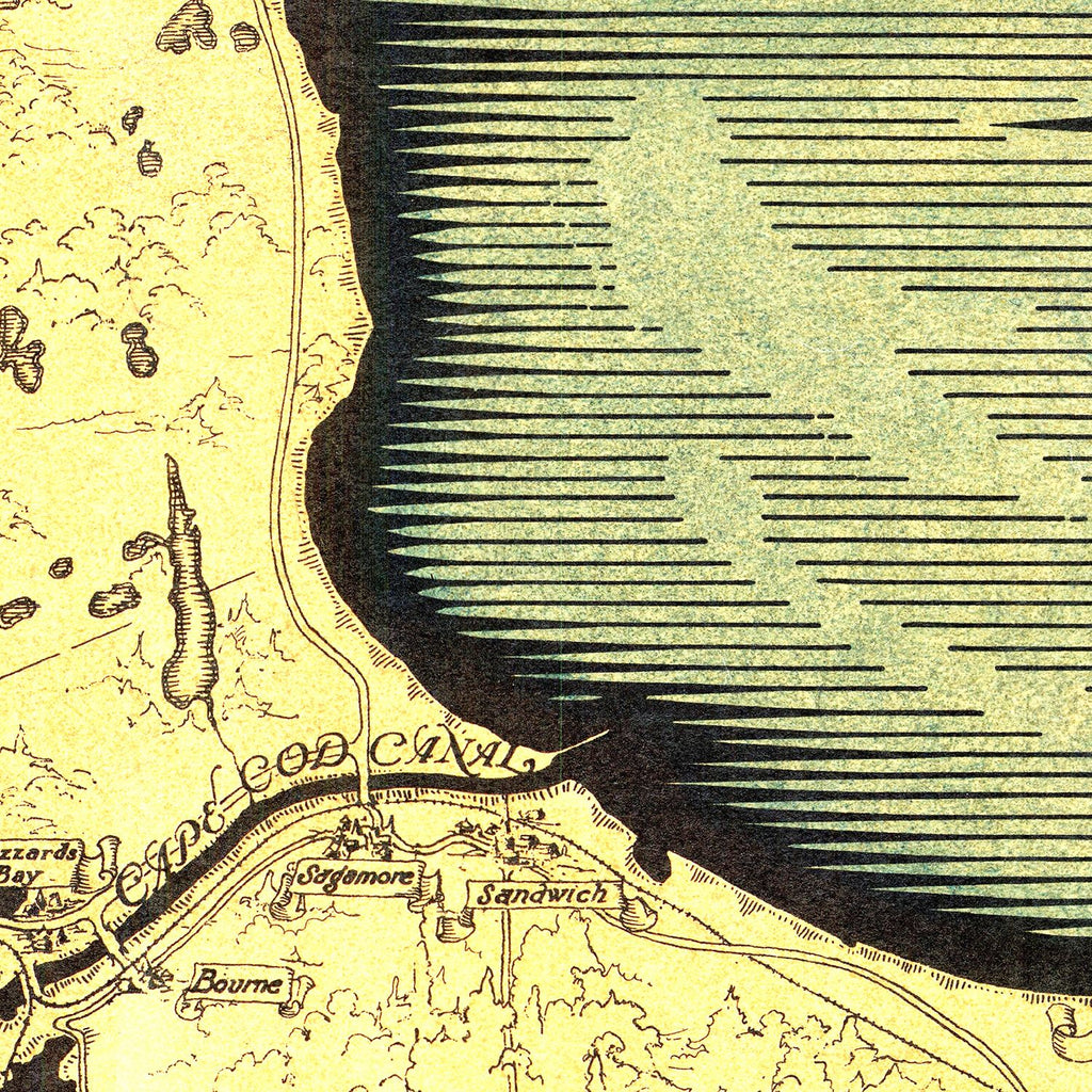 Vintage Map of Cape Cod, MA 1931
