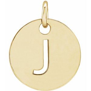 14K Yellow Gold Initial J Charm/Pendant