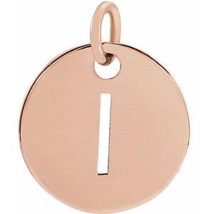 14K Rose Gold Initial H Charm/Pendant