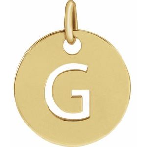 14K Yellow Gold Initial G Charm/Pendant