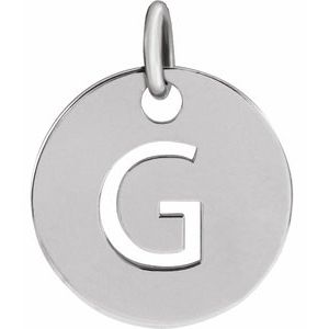 14K White Gold Initial G Charm/Pendant
