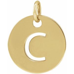 14K Yellow Gold Initial C Charm/Pendant
