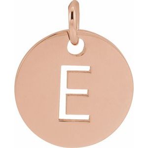 18K Rose Gold-Plated Sterling Silver Initial E Charm/Pendant