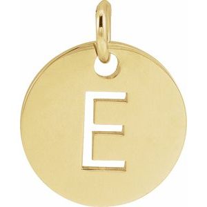 14K Yellow Gold Initial E Charm/Pendant