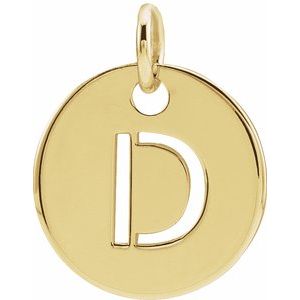 14K Yellow Gold Initial D Charm/Pendant
