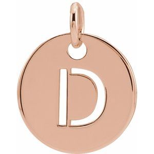 18K Rose Gold-Plated Sterling Silver Initial D Charm/Pendant