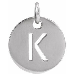 14K White Gold Initial K Charm/Pendant