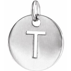 Sterling Silver Initial T Charm/Pendant