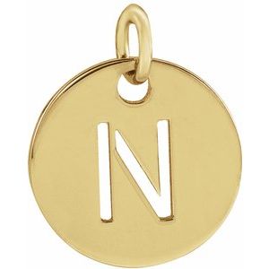 18K Yellow Gold-Plated Sterling Silver Initial N Charm/Pendant