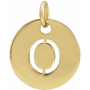 14K Yellow Gold Initial O Charm/Pendant
